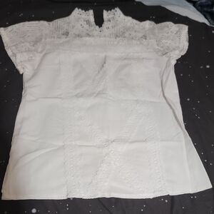 Elegant White Lace Women's Top